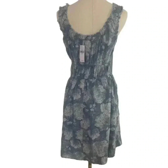 American Eagle A Line Mini Dress Blue Floral 100% Cotton Size Medium NWT - Picture 4 of 4